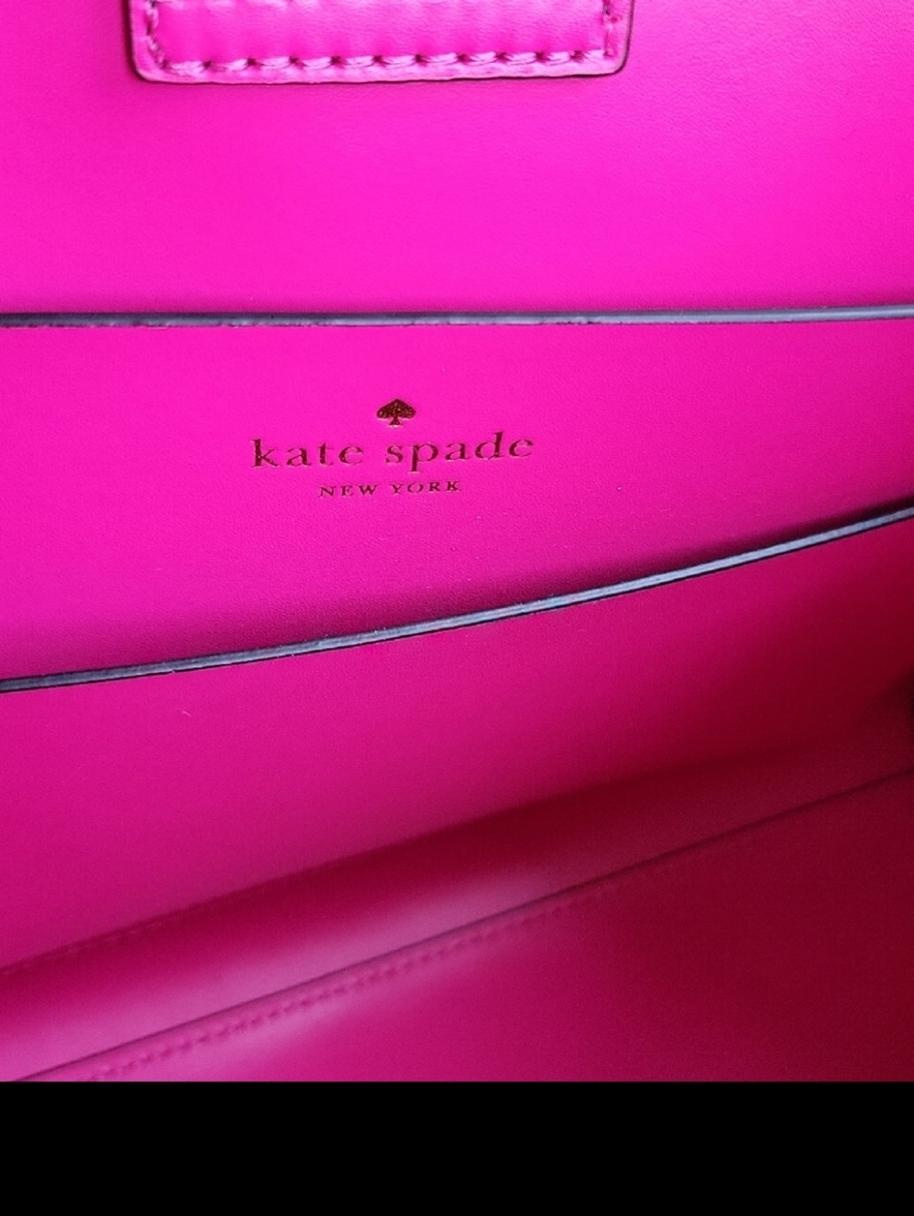 kate spade Black Leather Tote with Pink Accents - Picture 16 of 16